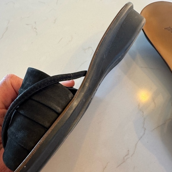 Paul Green Black Leather Slide Sandals Rubber Sole / AU 5 / US 6 - Picture 8 of 11